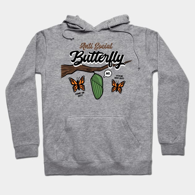 Anti Social Butterfly Hoodie by harebrained